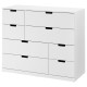 Komoda, 8 szuflad, biały NORDLI 792.395.03