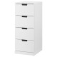 Komoda, 4 szuflady, biały NORDLI 792.398.43