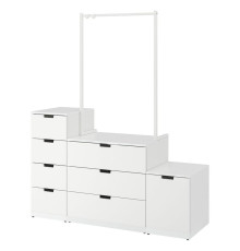 Комод, 8 ящиков, белый NORDLI 792.953.77