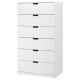 Komoda, 6 szuflad, biały NORDLI 892.394.99