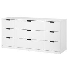 Комод, 9 ящиков, белый NORDLI 892.395.07