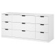 Komoda, 9 szuflad, biały NORDLI 892.395.07