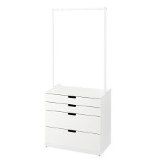 Комод, 4 ящика, белый NORDLI 893.368.72