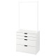 Комод, 4 ящика, белый NORDLI 893.368.72