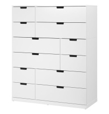 Комод, 12 ящиков, белый NORDLI 992.394.89