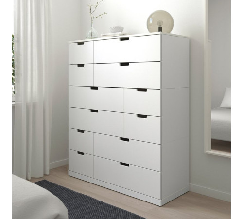 Komoda,12 szuflad, biały NORDLI 992.394.89