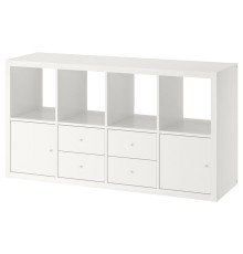 Regał z 4 wkładami, biały KALLAX 592.783.07