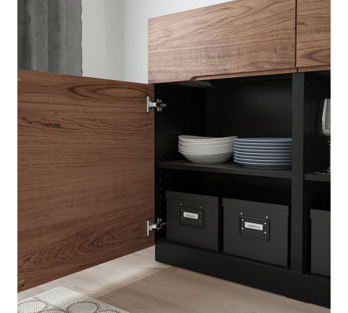 Kredens, czarny/okl dęb brązowa bejca KLACKENÄS 905.067.50