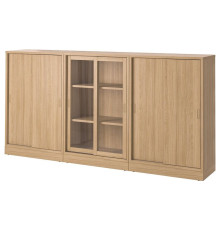 Kombinacja z drzwiami przesuwnymi, okl dęb/szkło bezbarwne TONSTAD 995.150.57