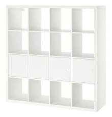 Regał z 4 wkładami, biały KALLAX 390.174.86