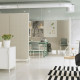 Rama z kółkami/ekran akust, Gunnared beżowy/biały MITTZON 395.146.83