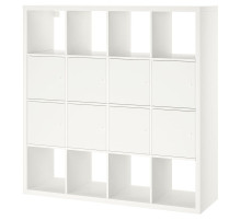 Полка с 8 вставками, белая, KALLAX 690.174.75