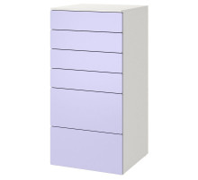 Komoda, 6 szuflad, biały/liliowy SMÅSTAD / PLATSA 295.453.31