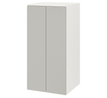 Szafa, biały szary/z 3 półkami SMÅSTAD / PLATSA 394.833.42