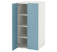 Szafa, biały niebieski/z 3 półkami SMÅSTAD / PLATSA 995.465.15