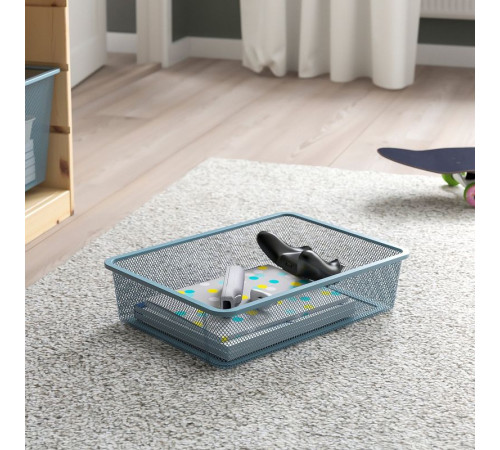 Regał z pojemnikami, jasna sosna bejcowana na biało szaroniebieski/jasny zielonoszary TROFAST 995.332.78