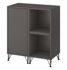 Kombinacja szafek z nóżkami, ciemnoszary/metal czarny EKET 195.675.02