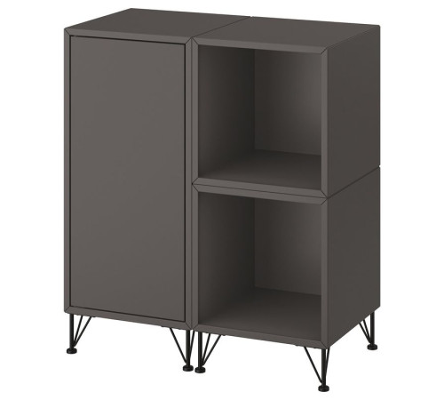 Kombinacja szafek z nóżkami, ciemnoszary/metal czarny EKET 195.675.02