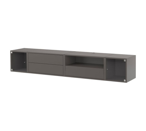 Szafka na TV,hifi, ciemnoszary/szkło bezbarwne EKET 195.809.85