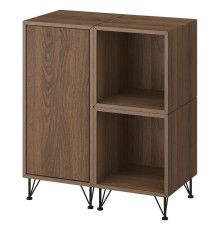 Kombinacja szafek z nóżkami, brązowy orzech/metal czarny EKET 295.688.41
