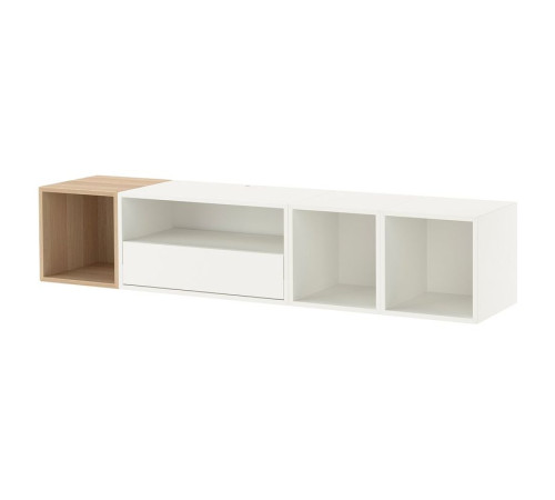 Szafka na TV,hifi, biały/dąb bejcowany na biało EKET 295.809.99