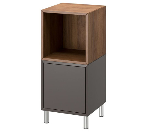 Kombinacja szafek z nóżkami, ciemnoszary/brązowy orzech EKET 394.903.33