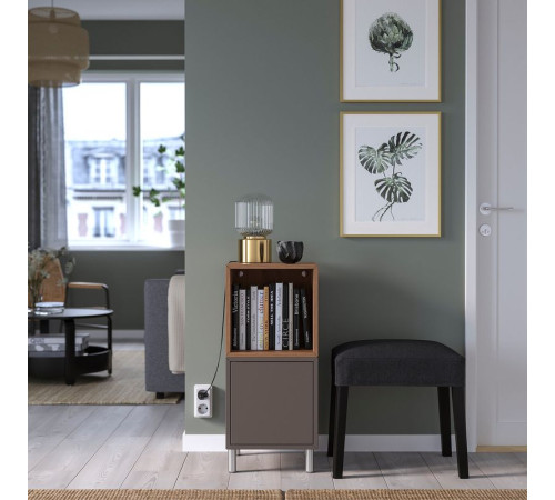 Kombinacja szafek z nóżkami, ciemnoszary/brązowy orzech EKET 394.903.33