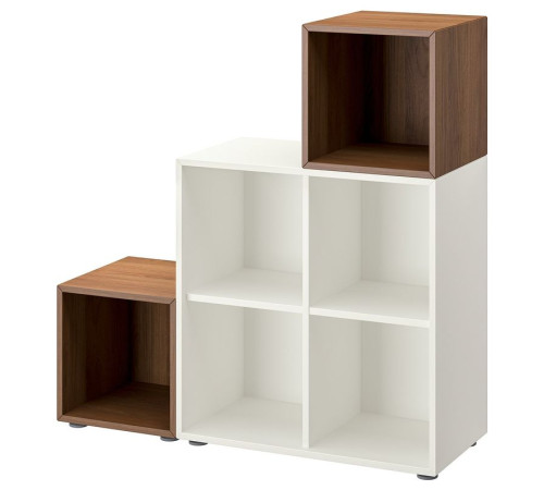 Kombinacja szafek ze stopkami, biały/brązowy orzech EKET 494.903.42