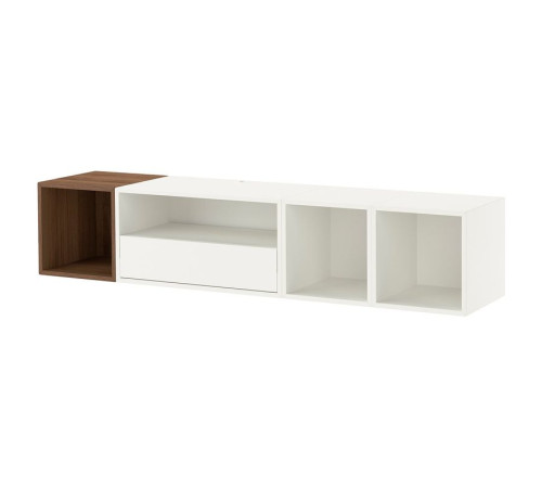 Szafka na TV,hifi, biały/brązowy orzech EKET 495.809.98