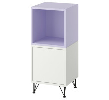 Kombinacja szafek z nóżkami, biały blady fiolet/metal czarny EKET 796.021.16