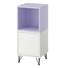Kombinacja szafek z nóżkami, biały blady fiolet/metal czarny EKET 796.021.16