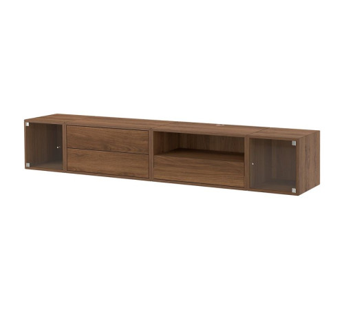 Szafka na TV,hifi, brązowy orzech/szkło bezbarwne EKET 995.809.86