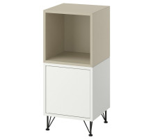 Kombinacja szafek z nóżkami, biały beżowy/metal czarny EKET 996.021.15