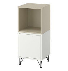 Kombinacja szafek z nóżkami, biały beżowy/metal czarny EKET 996.021.15