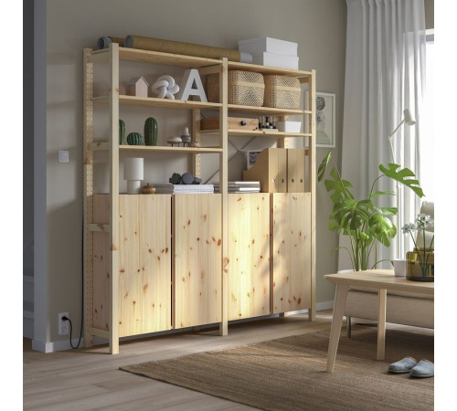 2 sekcje/półki/szafka, sosna IVAR 394.039.39