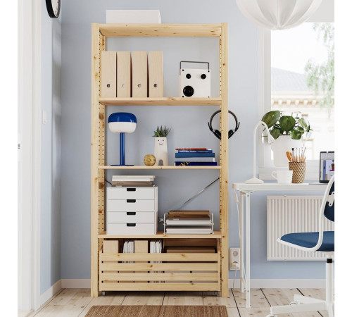 Regał z pojemnikiem, sosna IVAR 594.038.15