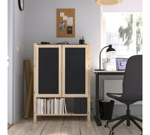 Regał z drzwiami, sosna/filc filc IVAR 595.080.87