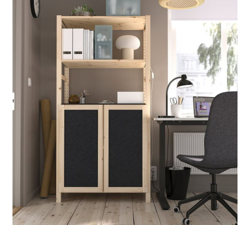 Regał, z 2 drzwi sosna/filc filc IVAR 595.725.73