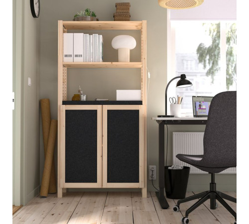 Regał, z 2 drzwi sosna/filc filc IVAR 795.725.72