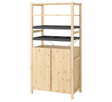 1 sekcja/półki/szafka, sosna/filc IVAR 796.375.16