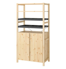 1 sekcja/półki/szafka, sosna/filc IVAR 796.375.16