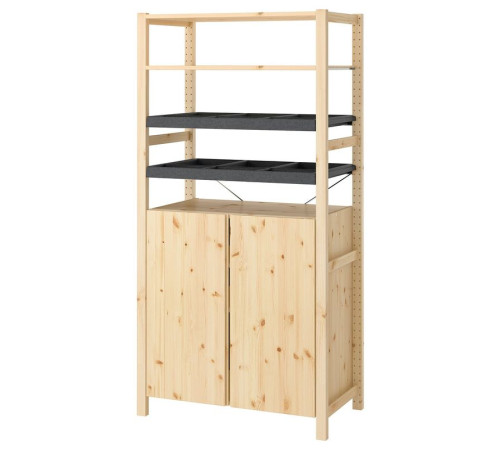 1 sekcja/półki/szafka, sosna/filc IVAR 796.375.16