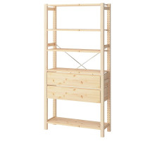 1 element, sosna/z 5 półkami z 2 szufladami IVAR 895.905.99