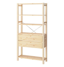 1 element, sosna/z 5 półkami z 2 szufladami IVAR 895.905.99