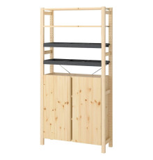 1 sekcja/półki/szafka, sosna/filc IVAR 996.375.15