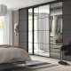 Kombinacja drzwi przesuwnych, czarny/ciemnoszary lustro SKYTTA / MEHAMN/AULI 095.759.08