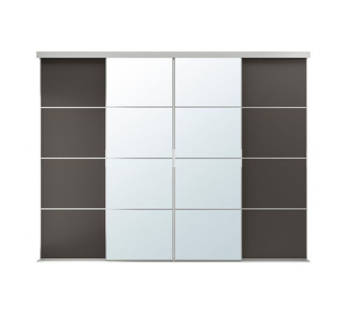 Kombinacja drzwi przesuwnych, aluminium/ciemnoszary lustro SKYTTA / MEHAMN/AULI 295.759.31