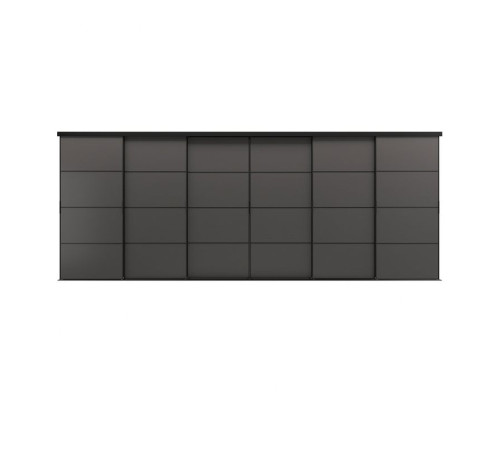 Kombinacja drzwi przesuwnych, czarny/2str ciemnoszary SKYTTA / MEHAMN 395.002.85