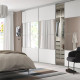 Kombinacja drzwi przesuwnych, aluminium/biały lustro SKYTTA / MEHAMN/AULI 395.759.35