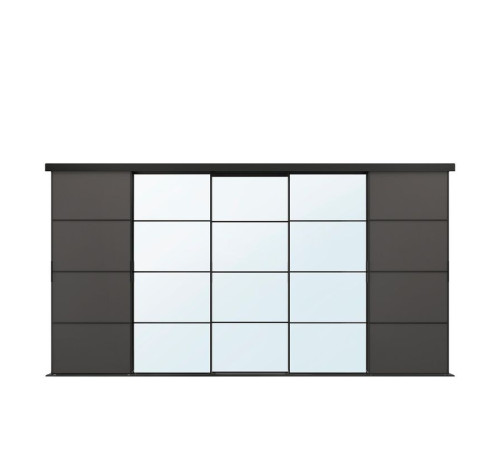 Kombinacja drzwi przesuwnych, czarny/ciemnoszary lustro SKYTTA / MEHAMN/AULI 495.759.06